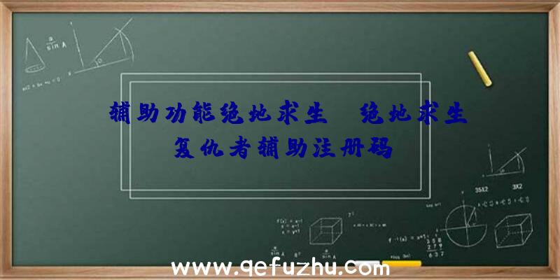 「辅助功能绝地求生」|绝地求生复仇者辅助注册码